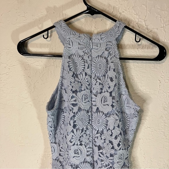 LULU’S Love Poem Light Blue Floral Lace Mini Dress - Picture 7 of 11